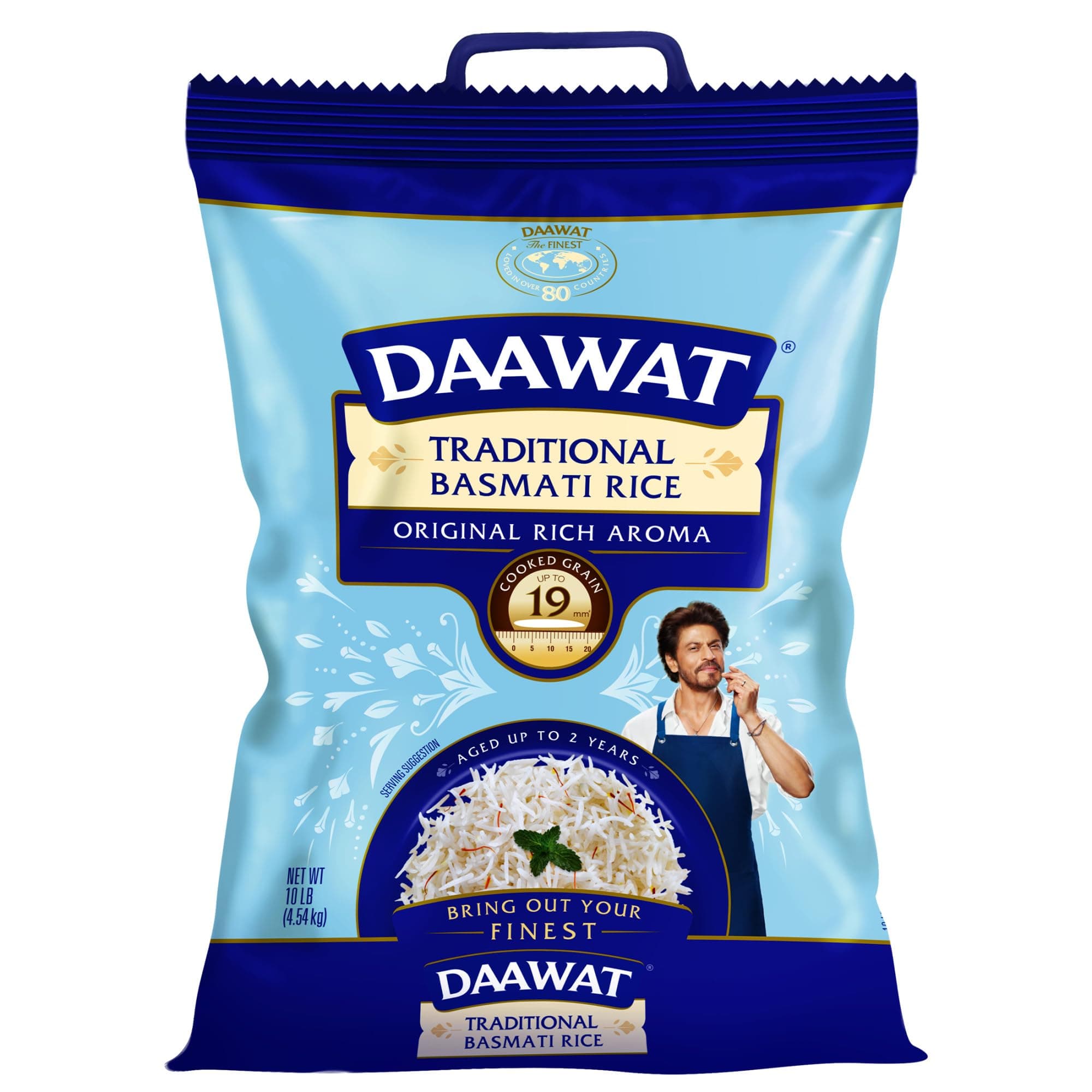 Daawat Traditional Basmati White Rice - Authentic Extra Long Grain Basmati Rice - 10 lb Bag