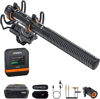 VM40 Wireless Shotgun Microphone, 32-bit Float Internal Recording, 32GB Memory, 200M Range, Super Cardioid, External Camera Microphone for Filmmakers, Interviews, YouTube Live Streaming