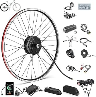 48V 500W/750W Rear Hub Motor for 20"/26"/27.5"/700C Rear Wheel Bike,Ebike Conversion Kit with Battery & Display Options