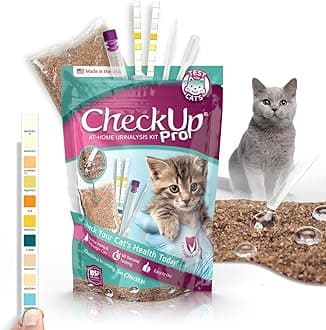 - KIT4CAT CheckUp Pro at Home Cat Wellness Test for | Hydrophobic Litter to Collect Urine & 2, 10 Indicators Strips | pH, Protein, Urobilinogen, Glucose, Bilirubin, Ketone, S-Gravity, Blood in Urine