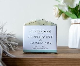 Peppermint & Rosemary Clyde Soaps, Cold Process, Palm Oil & Plastic Free, Eco...