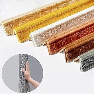 FORVOLWCO 7.5ft Crown Molding Trim Self Adhesive Wall Edging Strip, Flexible Thick Ceiling Molding Peel off & Stick, Baseboard Foam Wall Trim Wallpaper Border for Mirror Edge Home Decor(Color:White)