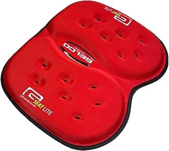 G Seat LITE Travel Gel Foam Cushion | Back Pain, Sciatica, Pressure Relief | Relieves Tailbone Discomfort, Promote Healthy Posture | Ergonomic Comfort | Car, Commute, Airplane and Travel - Red