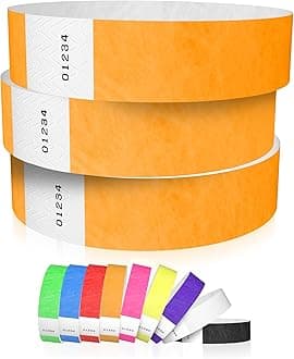 Wristco 600 Neon Orange Tyvek Wristbands for Events - Tamper-Proof Design & Fluorescent Color Prevent Reuse Premium-Grade Bracelets for Hospital & Medical ID, Party & VIP Identification