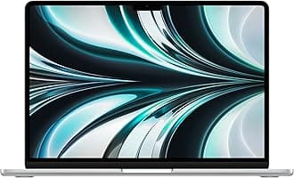 Apple 2022 MacBook Air laptop with M2 chip: 13.6-inch Liquid Retina display, 8GB RAM, 256GB SSD storage, 1080p FaceTime HD camera. Works with iPhone and iPad; Silver; English