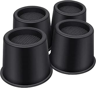 Bed Risers 4 Inch Heavy Duty, Round Furniture Risers for Bed Desk Table Sofa Couch，Bed Lifts Risers, Support up to 3300 Lbs(4 Pack Black)