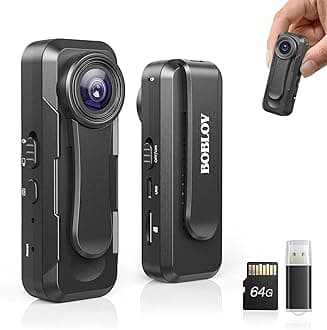 W1 1080P 64GB Body Camera, Wearable Camera Support 90 Minutes with Loop Recording, Easy to Use and Take for Traveling, Walking, Law Enforcement and Outdoors Activities