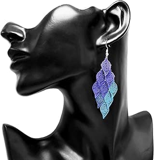 Aisansty Dangle Earrings for Women Handmade Boho Super Lightweight Chandelier Dangle Drop Earring Gold Silver Plated