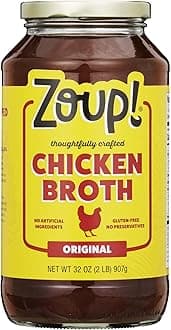 Chicken Broth by Zoup! Keto-Friendly, Gluten Free, Fat Free, Non-GMO - Great for Stock, Bouillon, Soup Base or in Gravy - 1-Pack (32 oz)