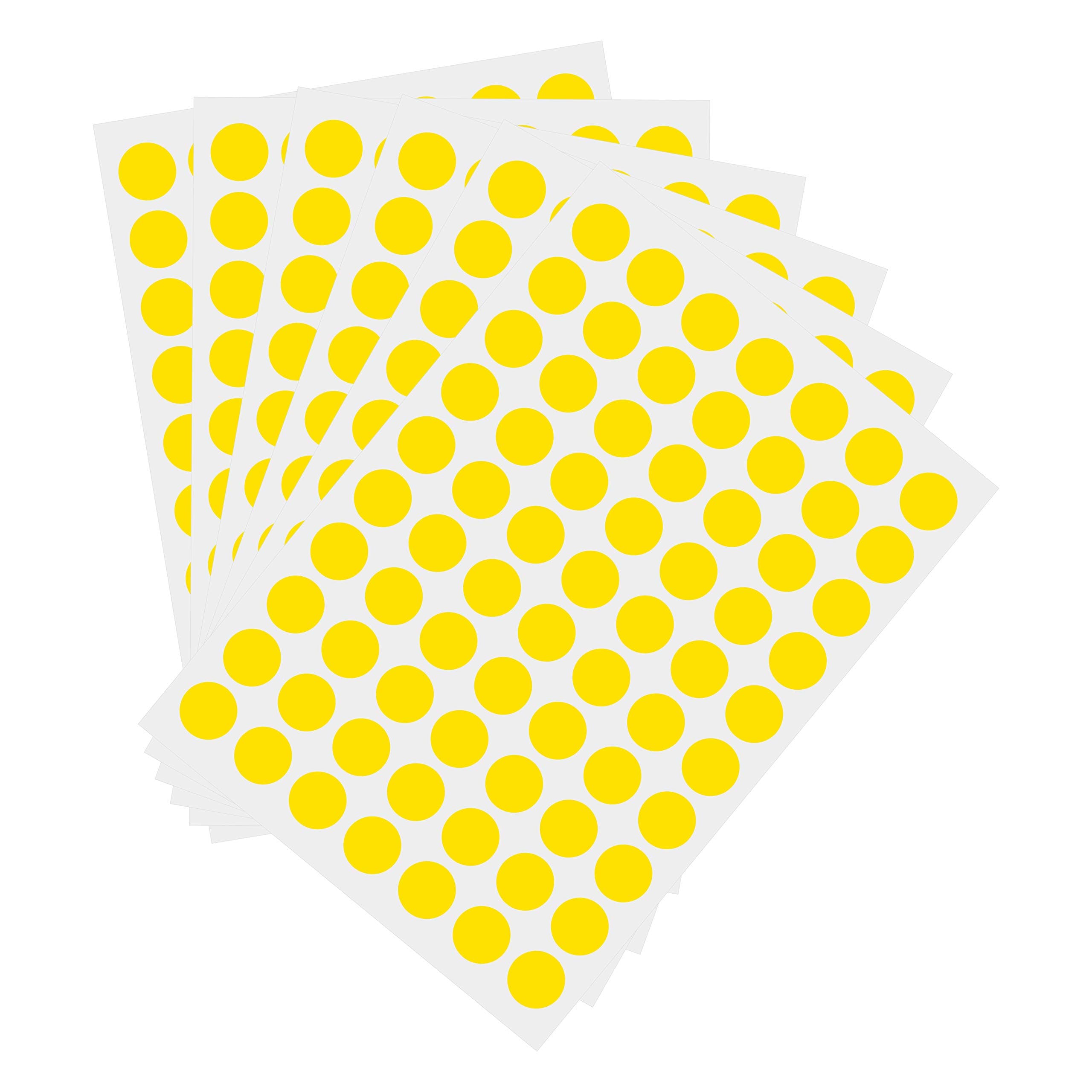 1050 PCS 3/4 Inch Round Color-Code Dot Stickers, Color Coded Circle Stickers for Classroom, Office (Yellow)