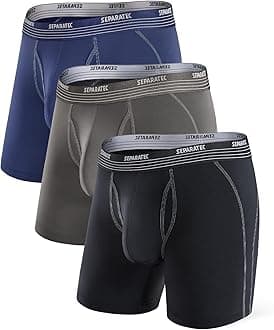 Mens Underwear with Pouch for balls Anti Chafing Underwear Men Athletic Sport Performance Long Boxer Briefs 3 Pack