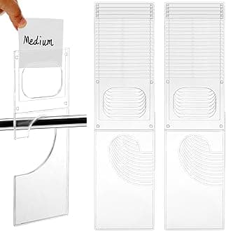 Kathfly 10 Pack Clothing Rack Size Dividers Plastic Closet Dividers for Hanging Clothes Transparent Rectangle Clothes Rack Size Label Hangers for Department Wardrobe Stores Organization