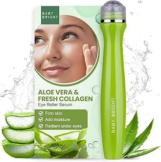 Baby BrightAdvanced Eye Roller Serum - Hydrating Eye Serum, Intensive Dark Circles Under Eye Treatment, Eye Puffiness Reducer, Under Eye Brightener for Radiant Skin - Aloe Vera & Collagen (15 ml)