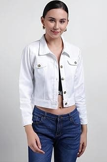 FUNDAY FASHION Women's Cotton Blend Self Design Plain Cotton Standard Length Blouson Jacket