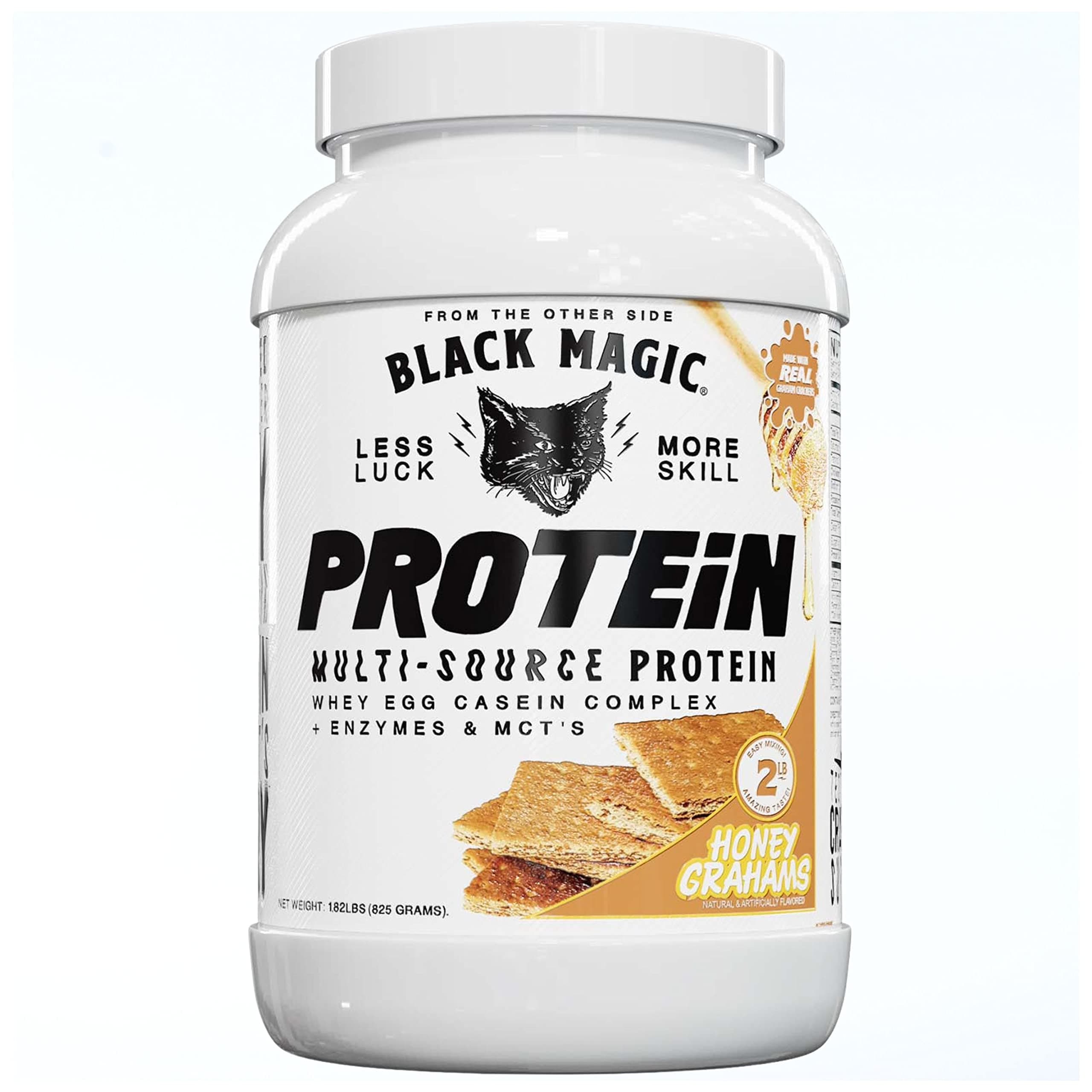 Magician Multi-Source Whey Protein Powder - Whey, Egg, Casein Complex with Enzymes & MCT's Keto, Low Sugar Pre/Post Workout Honey Graham Crackers Flavor 24g 2 LB, Pack of 1