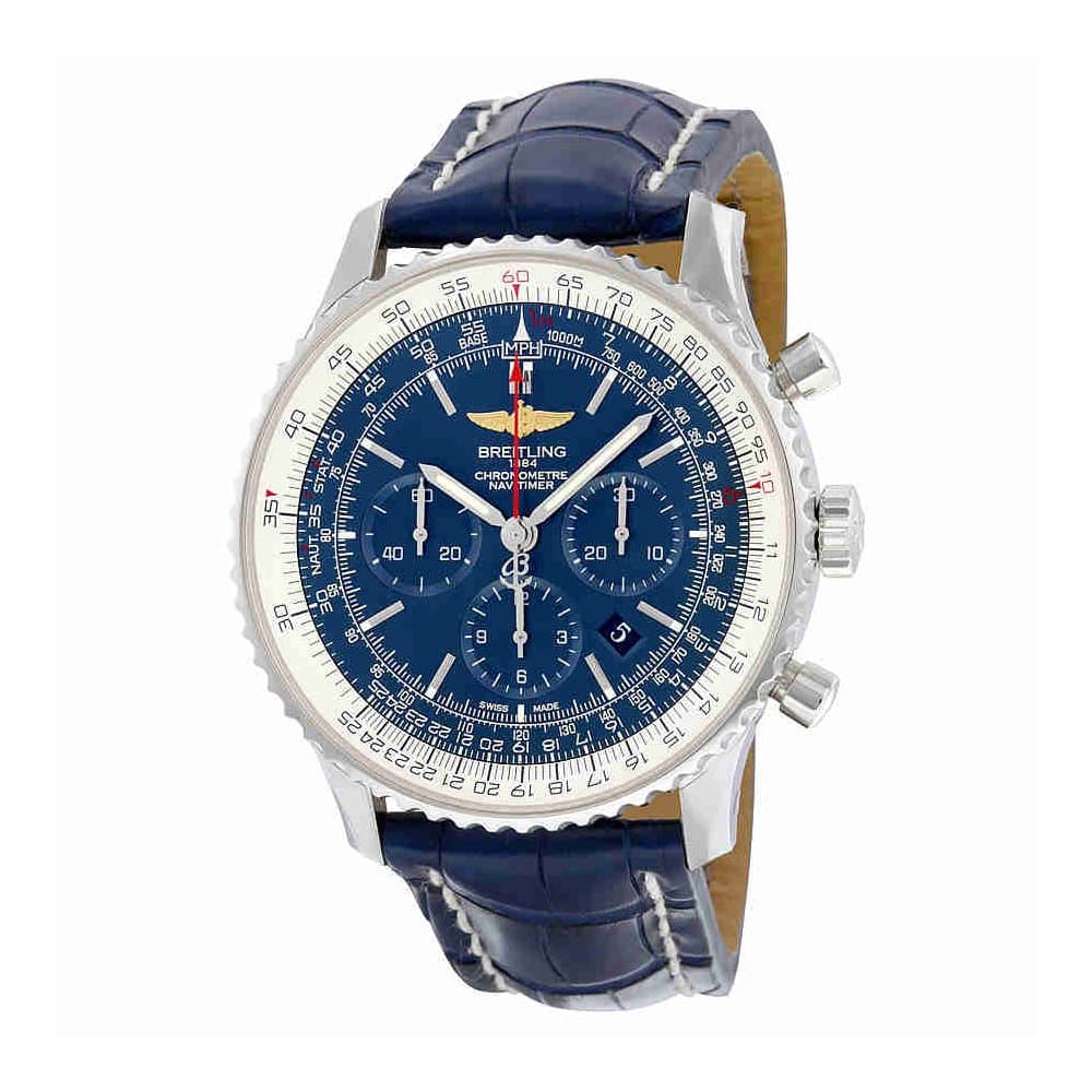 Navitimer 01 Chronograph Automatic Blue Dial Blue Leather Mens Watch AB012721-C889BLCD