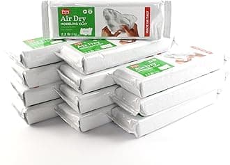 Pepy Premium European Air Dry Modeling Clay White 2.2 lb Box of 12 Bars, 26.4 lbs Total, Easy to Use Air-Hardening Clay for Classroom and Montessori Sculpting and Crafts Projects