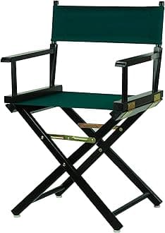18" Director's Chair Black Frame-Hunter Green Canvas