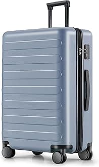 NINETYGO Medium Checked Luggage 26 Inch, Checking In Luggage with Smooth Spinner Wheels, Lightweight, Hard Shell PC Suitcase, Lightweight Travel Luggage, TSA Approved (Shadow, Rhine Basic)