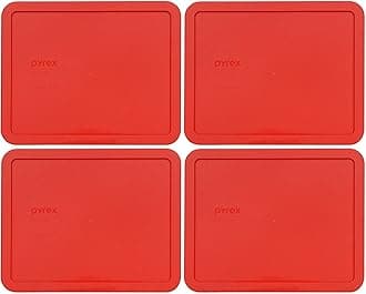 Pyrex 7212-PC 11-Cup Red Food Storage Replacement Lid (4-Pack) - Made in USA
