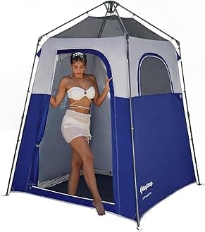 KingCamp Instant Shower Tent, Portable Superior Stable Privacy Shelter, Large Room Outdoor Toilet Tent with Floor for Beach, Camping & Hiking, Setup in Under 60s