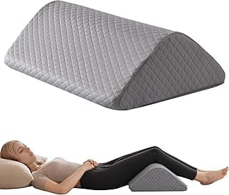 Knee Wedge Pillow 6.3'' for Post-Surgery Recovery-Leg Elevation Support for Sleep Position, Alleviating Lower Back & Hip Pain Enhancing Circulation in Ankles Legs Triangle Pillow with Removable Cover