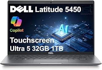 Dell Latitude 5450 5000 Business AI PC Laptop (14" FHD Touchscreen, Intel 12-Core Ultra 5 135U (> i7-1355U), 32GB DDR5 RAM, 1TB SSD), Backlit, IR Webcam, 2x Thunderbolt 4, Ethernet, HDMI, Win 11 Pro