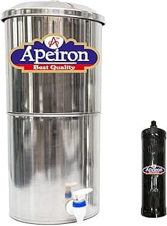 Apeiron purifier Water filter with Candle… (16 Liter + 1 Carbon Candle)