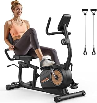 - YOSUDA Recumbent Exercise Bike for Home，Magnetic Staionary Bike for Seniors/Adults with Adjustable Seat, 350LB Capacity, 16-level Resistance, LCD Monitor & Pulse Sensors