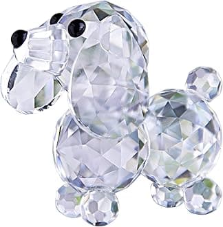 H&D Crystal Cute Dog Figurine Collection Cut Glass Ornament Statue Animal Collectible