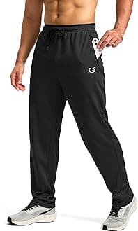 G Gradual Men's Sweatpants with Zipper Pockets Open Bottom Athletic Pants for Men Workout, Jogging, Running, Lounge