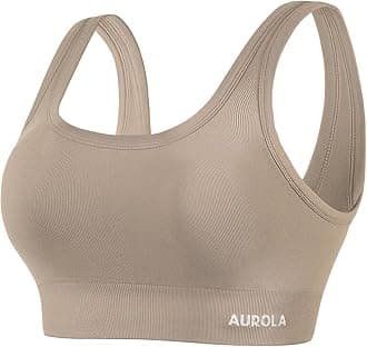 AUROLA Power Sports Bras for Women - Push Up Workout Bra Square Neck Yoga Bra Padded Low Impact Gym Bra Crop Top