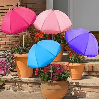 Upgraded Plant Umbrellas for Outdoor Plants 50in Higher 26in Larger Adjustable Angles Plant Shade Umbrella Sturdy Garden Shade Cover Sun Protection Umbrella for Potted Plants Garden Bed Flower Pot