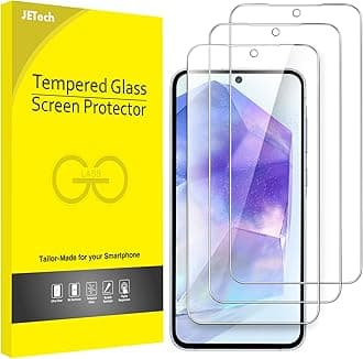 – JETech Screen Protector for Samsung Galaxy A55 5G 6.6-Inch, 9H Tempered Glass Film, Anti-Scratch, HD Clear, 3-Pack