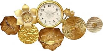 Decorative Wall Clock Round Flower Living Room Home Dining Room Decoration Wall Clock Metal Clock Lightweight Home, Kitchen, Bedroom, Office, School (MO-15)