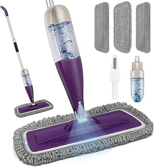 CLDREAM Spray Mop for Cleaning with 3 Washable Pads - Wet Dry Microfiber Mop with 800 ml Refillable Bottle for Kitchen Wood Hardwood Laminate Ceramic Tiles Floor Dust Cleaning