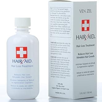 VEN ZEL Hair Aid Hair Loss Treatment | Stimulates Hair Growth | With pure Vitamin C & Vitamin E | Live Yeast Cell Derivatives | Ginseng, Rosemary, Burdock & Ginkgo Biloba Extract. (150 ml / 5 fl oz)