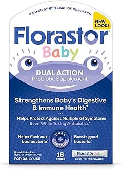 Baby Daily Probiotic Supplement, Powder Mixes with Milk, Formula or Soft Foods, Saccharomyces Boulardii CNCM I-745 (18 Powder Sticks)