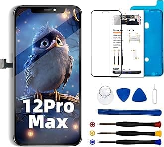 for iPhone 12 Pro Max Screen Replacement Kit 6.7 inch, Full HD LCD Display 3D Touch Screen Digitizer Full Assembly + Repair Tools,Compatibility A2342, A2412, A2411, A2410