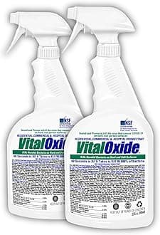 Vital Oxide Disinfectant, Deodorizer, Cleaner, Food-Contact Sanitizer, Virucide – (EPA registration #82972-1) – Kills Mold & Mildew, Eliminates Odors –32 oz, 2 Pack