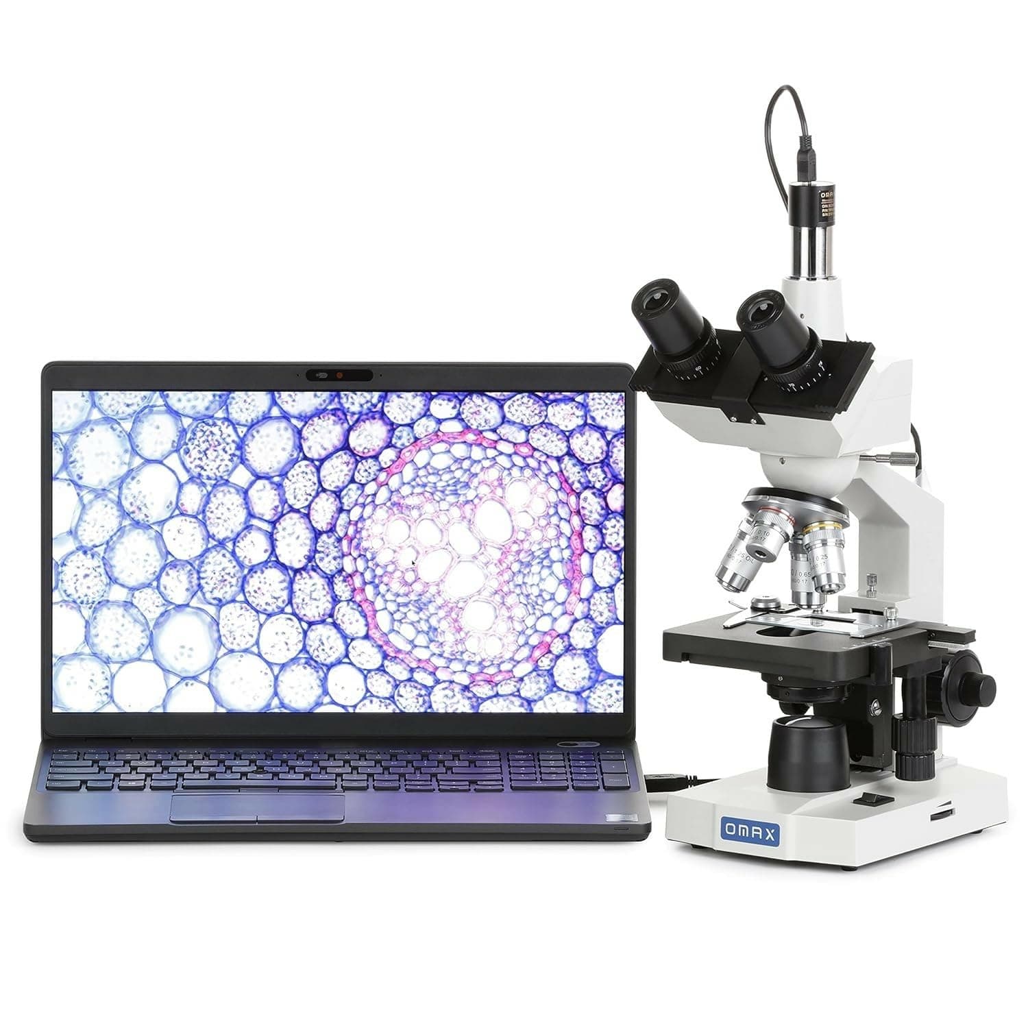 OMAX 40X-2500X LED Digital Trinocular Lab Compound Microscope with USB Camera and Mechanical Stage