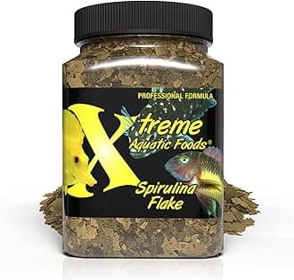 Xtreme Spirulina Flakes - Balanced Herbivorous Diet for Tropical and Marine Fish, Enhanced Health, Vibrant Colors - USA Farm Grown - Ideal for Cichlids, Barbs, Tetras and Guppies (3.5oz)