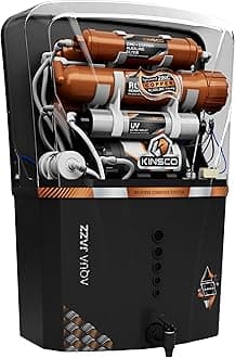 - Aqua Jazz ISI Copper Alkaline RO Water Purifier | RO + UV + UF + TDS + Copper Technology | Auto Start/Stop | 15L Tank Capacity | Black