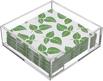 MaxGear Acrylic Napkin Holder for Table, Clear Guest Towel Holder, Beverage Buffet Paper Napkin Caddy for Bar, Party, Dinner, Kitchen & Dining Room, Bathroom, Perfect for 5.5 x 5.5 inches Napkins