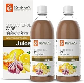 KRISHNA'S HERBAL & AYURVEDA Cholesterol Care Juice - 1000 Ml (Pack Of 2) | Contains Honey With Apple Cider Ginger Garlic, Sugar Free, Helps In Digestion And Immunity