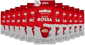 Lavazza Qualità Rossa, Ground Coffee, 12 Packs of 250 g