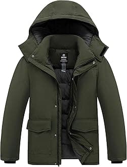Men's Thicken Winter Coat Insulated Warm Parka Jacket Hooded Puffer Jacket