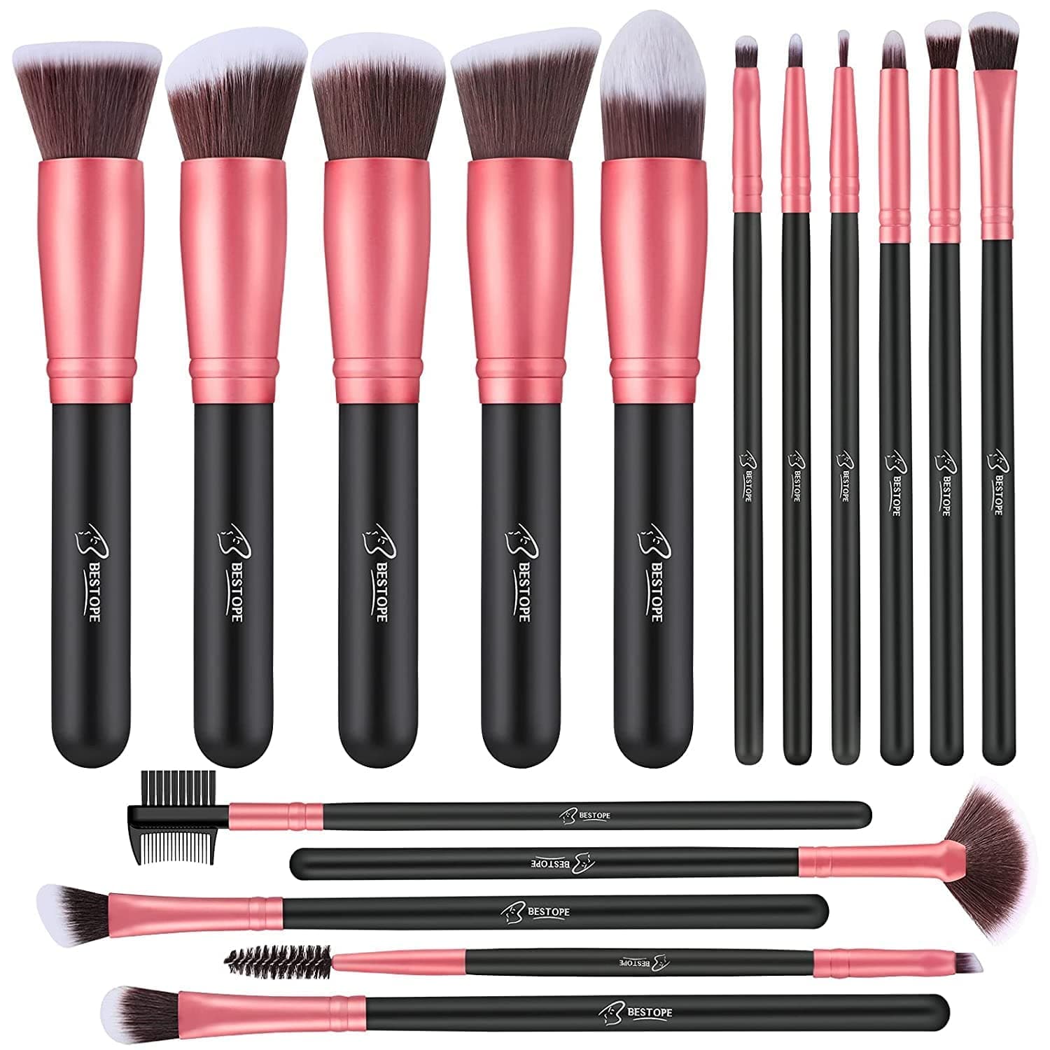 Makeup Brushes 16 Pcs Makeup Brush Set, Blending Brush for Foundation, Premium Synthetic Powder Concealers Makeup Brushes for Eyes and Face, Eye Shadows Brushes, Eyeliner Make Up Brushes