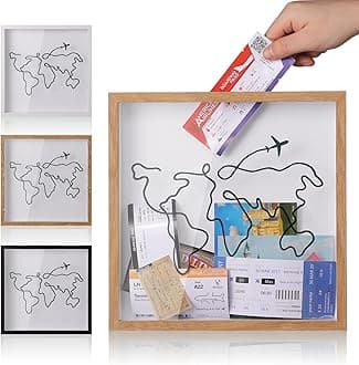 Travel Adventure Archive Shadow Box For Memories,8&12InConcert Travel Ticket ...