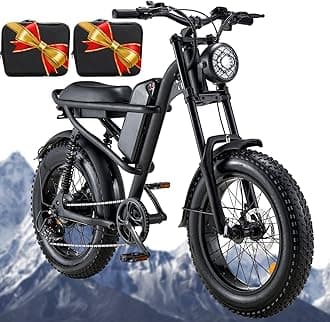 Riding'times 1500W Moped Style Electric Bike, 6-Layer Full Suspension Ebike, Max 28MPH & 37-150 Miles Electric Motorcycle, 750WH/1500WH Removable Battery, 20" Fat Tire Dirt Bike All Terrain